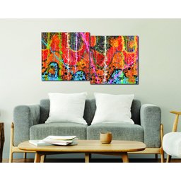 Conjunto com 2 Lindos Quadro Decorativo Originais Pintados a Mão Medindo 73x136 Cm - 2