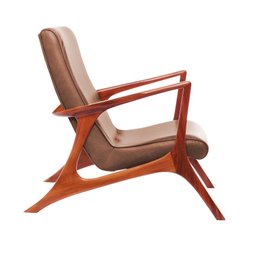 Poltrona Couro Natural Marrom Vk Anos 50 - 2