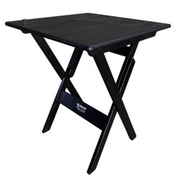 Conjunto Mesa Dobrável 70x70 com 4 Cadeiras em Madeira Maciça - Preto - 2 Conjunto Mesa Dobrável 70x70 com 4 Cadeiras em Madeira Maciça - Preto - 2