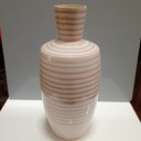 Ver imagem 4 de Vaso Decorativo Enfeite Casa Cerâmica 37x17x17cm Creme