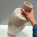 Ver imagem 5 de Vaso Decorativo Enfeite Casa Cerâmica 37x17x17cm Creme