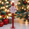 Enfeite Placa Natalina com Luz Santa Stop Here - 105cm - 2