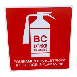 Kit Combo 10 Placa de Sinalização Extintor Po Bc 20x20 Cm - 2