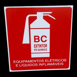 Kit Combo 10 Placa de Sinalização Extintor Po Bc 20x20 Cm - 4