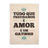 Quadro Decorativo em Madeira Amor e Gatinho - 32,5x23cm - 1