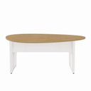 Ver imagem 4 de Mesa de Reunião para Escritório 180x110cm Orgânica com Pés em Metal Corporate F5 Marrom/Macadâmia/Branco
