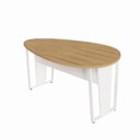 Ver imagem 2 de Mesa de Reunião para Escritório 180x110cm Orgânica com Pés em Metal Corporate F5 Marrom/Macadâmia/Branco