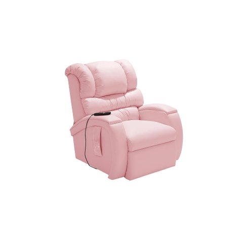 Cadeira Poltrona Reclinável Imperial Massageadora Motorizada Corano Lift Rosa Império Estofados
