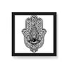 Quadro Decorativo Hamsa Mão de Fátima - 20 x 20 cm (Moldura em Laca Preta) - Arte Maníacos Husky, Br - 1