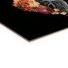 Quadro Decorativo Tipo Placa Coração Floral - 32.5 x 23 cm - Arte Maníacos Husky, Preto - 2