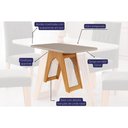 Ver imagem 2 de Conjunto: Mesa de Cozinha Carol Tampo Madeirado C/ Vidro 130x80cm e 4 Cadeiras Juliana Nature-