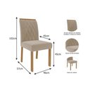 Ver imagem 4 de Conjunto: Mesa de Cozinha Carol Tampo Madeirado C/ Vidro 130x80cm e 4 Cadeiras Juliana Nature-