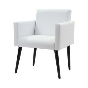 Poltrona Luca Sala de Recepção em Tecido Sintético - Branco