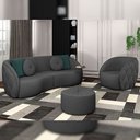 Ver imagem 2 de Sofá 3 Lugares para Sala Living Olimpo 288 Cm M03 Linho Chumbo - Lyam Decor