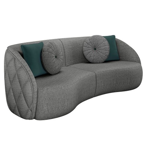 Sofá 3 Lugares para Sala Living Olimpo 288 Cm M03 Linho Chumbo - Lyam Decor