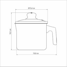 Fervedor 14 Cm 1,9 L C/ Tampa Paris Vermelho Antiaderente Tramontina 28532714 - 5