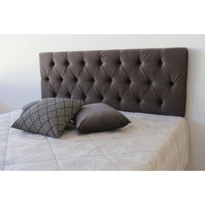 Cabeceira Premium de Casal com Botões 1.40x60cm Cinza Escuro