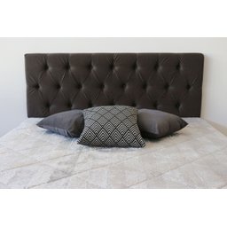 Cabeceira Premium de Casal com Botões 1.40x60cm Cinza Escuro - 3