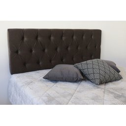 Cabeceira Premium de Casal com Botões 1.40x60cm Cinza Escuro - 2