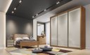 Ver imagem 1 de Guarda Roupa Casal 3 Portas 6 Gavetas - Diamond-cumaru Off White - Móveis Novo Horizonte