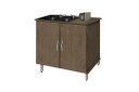 Ver imagem 2 de Balcão Gabinete para Cooktop de 4 Bocas Luan. 02 Portas Cor Freijó Amadeirado Passe