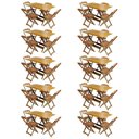 Ver imagem 1 de Kit 10 Jogos De Mesa Com 4 Cadeiras De Madeira Dobravel 120X70 - Mel - Amarelo