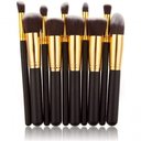 Ver imagem 1 de Kit 10 Pincéis Maquiagem Kabuki e Precisao Profissional Preto