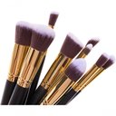 Ver imagem 2 de Kit 10 Pincéis Maquiagem Kabuki e Precisao Profissional Preto