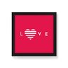 Quadro Decorativo Love Flat Vermelho - 30x30cm (Moldura caixa em laca preta) - Arte Maníacos - 1