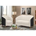 Ver imagem 2 de Sofá Dolar 2 Lugares Fixo 120cm Preto e Off White Courino Sallar Home