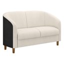 Ver imagem 1 de Sofá Dolar 2 Lugares Fixo 120cm Preto e Off White Courino Sallar Home