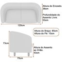 Ver imagem 6 de Sofá Dolar 2 Lugares Fixo 120cm Preto e Off White Courino Sallar Home