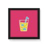 Quadro Decorativo em Tela Canvas Bebida Suco - 30x30cm (Moldura caixa em laca preta) - Arte Maníacos - 1