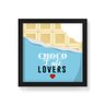 Quadro Decorativo Choco Lovers Mordido Azul - 30x30cm (Moldura em laca preta) - Arte Maníacos - 1