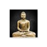 Quadro decorativo com moldura caixa branca em Tela Canvas - Budah Dourado Meditando - 30x30cm - Arte - 1