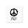 Quadro decorativo com moldura caixa branca em Tela Canvas - Paz Fundo Branco - 30x30cm - Arte Maníac - 1