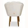 Poltrona Cadeira Pétala Decorativa Suede Penteadeira Sala de Jantar Moderna Elegante - 3