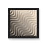 Quadro Decorativo em Madeira Optical Linhas Ondas - 30x30cm (Moldura caixa em laca preta) - Arte Man - 1