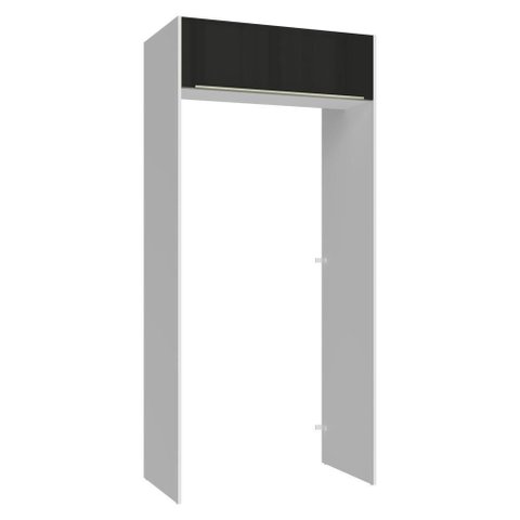 Porta-Geladeira 103 cm 1 Porta Basculante Branco/Preto Lux Madesa Branco/Preto