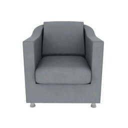 Poltrona Decorativa  Sala Recepção Escritório Suede Cinza - 2