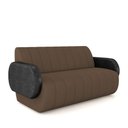 Ver imagem 2 de Sofá Decorativo Living Sala de Estar Bornéu 148cm Pés de Madeira Pu/veludo Preto/marrom G33 - Gran B