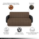 Ver imagem 3 de Sofá Decorativo Living Sala de Estar Bornéu 148cm Pés de Madeira Pu/veludo Preto/marrom G33 - Gran B