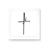 Quadro Decorativo Fé Cruz - 50x50cm (Moldura em laca branca) - Arte Maníacos - 1