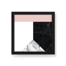 Quadro Decorativo Escandinava faixa Reta Rosa - 50x50cm (Moldura caixa em laca preta) - Arte Maníaco - 1