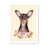 Quadro Decorativo Pinscher Flores - 23x16,25cm (Moldura caixa em laca branca) - Arte Maníacos - 1