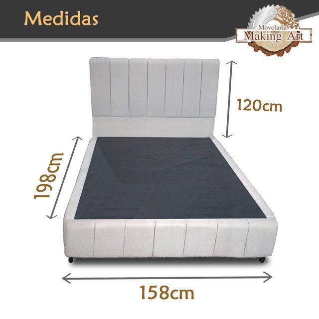 Kit Cabeceira Queen + Cama Box Queen 158cm DRACO Suede Cinza - Making Art: Cinza Suede - 2