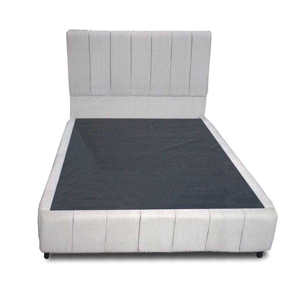 Kit Cabeceira Queen + Cama Box Queen 158cm DRACO Suede Cinza - Making Art: Cinza Suede