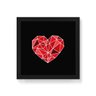 Quadro Decorativo Coração Geométrico - 30x30cm (Moldura em laca preta) - Arte Maníacos - 1