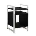 Ver imagem 2 de Mesa de Cabeceira Industrial Marrocos Ferro Branco e Tampo Preto