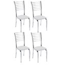 Ver imagem 2 de Kit 4 Cadeiras Lara Cromada para Cozinha Branco